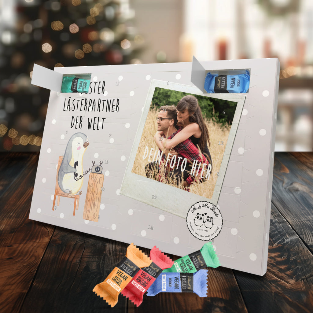 Personalisierter veganer Foto Adventskalender Pinguin Bester Lästerpartner der Welt Personalisierter veganer Adventskalender, für, Dankeschön, Geschenk, Schenken, Geburtstag, Geburtstagsgeschenk, Geschenkidee, Danke, Bedanken, Mitbringsel, Freude machen, Geschenktipp, Lästerpartner, Lesterpartner, lestern, Lästerschwester, Lästern, beste Freundin, Freundin, Spaß, bff