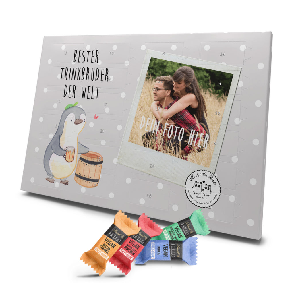 Personalisierter veganer Foto Adventskalender Pinguin Bester Trinkbruder der Welt Personalisierter veganer Adventskalender, für, Dankeschön, Geschenk, Schenken, Geburtstag, Geburtstagsgeschenk, Geschenkidee, Danke, Bedanken, Mitbringsel, Freude machen, Geschenktipp, Trinkbruder, Trinkkumpel, Kumpel, Saufkumpane, Kumpane, Trinken, Party, Kleinigkeit