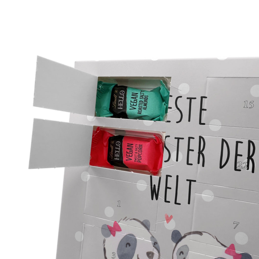 Personalisierter veganer Foto Adventskalender Panda Beste Schwester der Welt Personalisierter veganer Adventskalender, für, Dankeschön, Geschenk, Schenken, Geburtstag, Geburtstagsgeschenk, Geschenkidee, Danke, Bedanken, Mitbringsel, Freude machen, Geschenktipp, Schwestern, Schwester, Geschwister, Schwesterherz, Sister, Familie, Kleinigkeit, Beste, Tochter, Liebe, Kinder