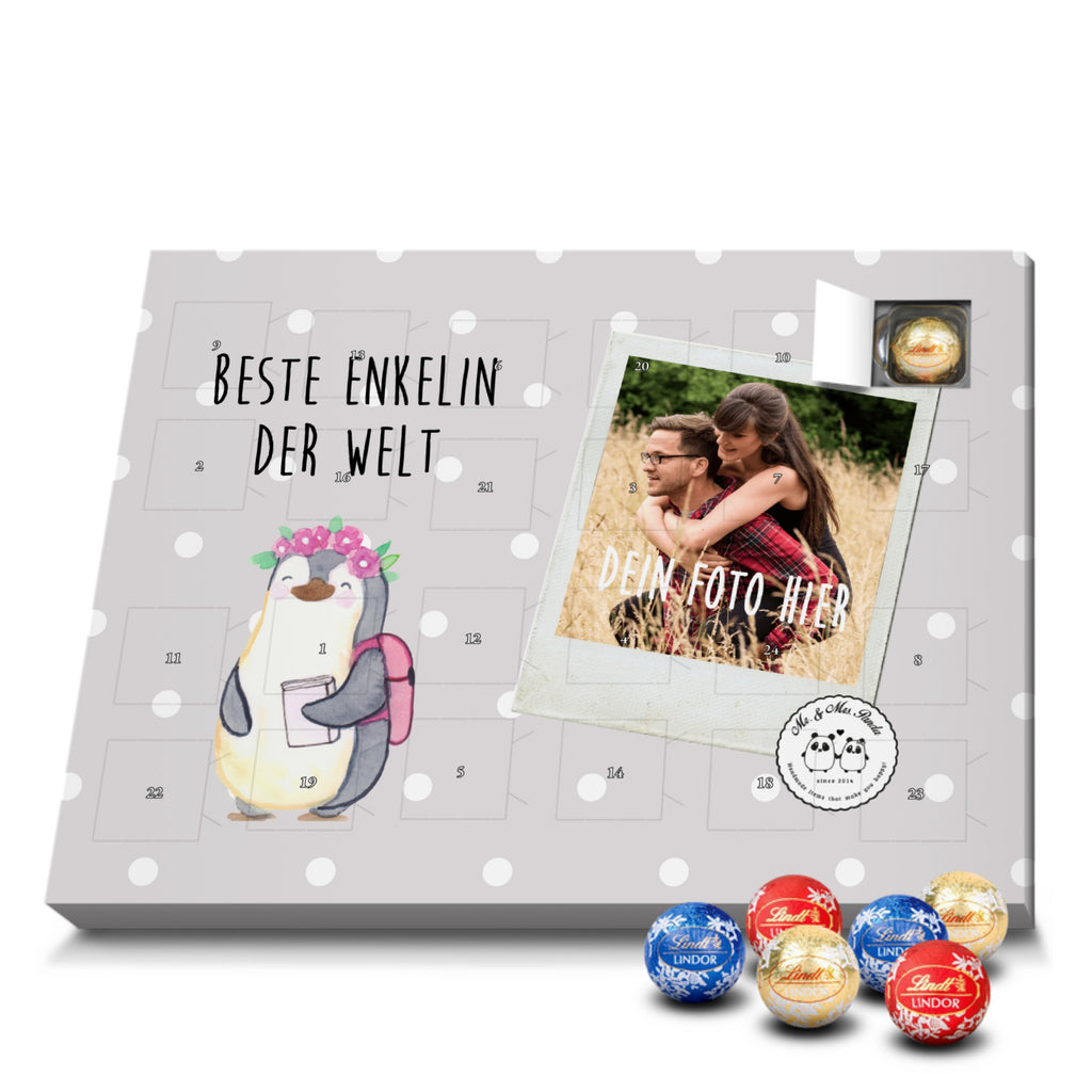 Personalisierter Kugel Markenschokolade Foto Adventskalender Pinguin Beste Enkelin der Welt Personalisierter Kugel Markenschokolade Adventskalender, für, Dankeschön, Geschenk, Schenken, Geburtstag, Geburtstagsgeschenk, Geschenkidee, Danke, Bedanken, Mitbringsel, Freude machen, Geschenktipp, Enkelin, Enkelkind, Enkeltochter, Oma, Opa, Kind von Tochter, Kind von Sohn, Großtochter, Taufe