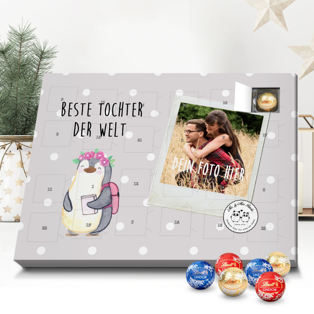 Personalisierter Kugel Markenschokolade Foto Adventskalender Pinguin Beste Tochter der Welt Personalisierter Kugel Markenschokolade Adventskalender, für, Dankeschön, Geschenk, Schenken, Geburtstag, Geburtstagsgeschenk, Geschenkidee, Danke, Bedanken, Mitbringsel, Freude machen, Geschenktipp, Tochter, Töchter, Töchterchen, Geburt, Kleine, Mutter, Vater, Kind, Kinder, Familie, Belohnung