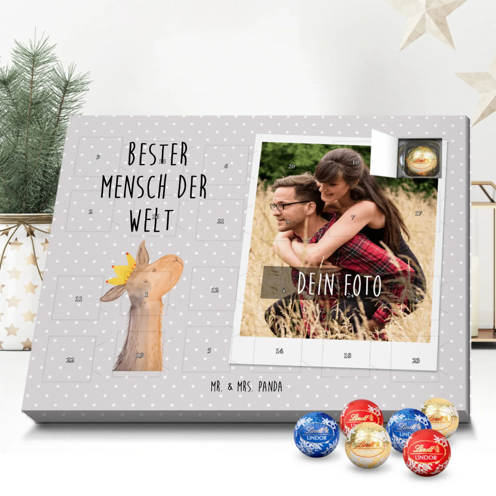 Personalisierter Kugel Markenschokolade Foto Adventskalender Lama Bester Mensch der Welt Personalisierter Kugel Markenschokolade Foto Adventskalender, für, Dankeschön, Geschenk, Schenken, Geburtstag, Geburtstagsgeschenk, Geschenkidee, Danke, Bedanken, Mitbringsel, Freude machen, Geschenktipp, Lieblingsmensch, Liebling, Lieblings Mensch, tollster Mensch, Vorbild, Partner, Ehemann, Ehefrau, Liebe, Valentinstag