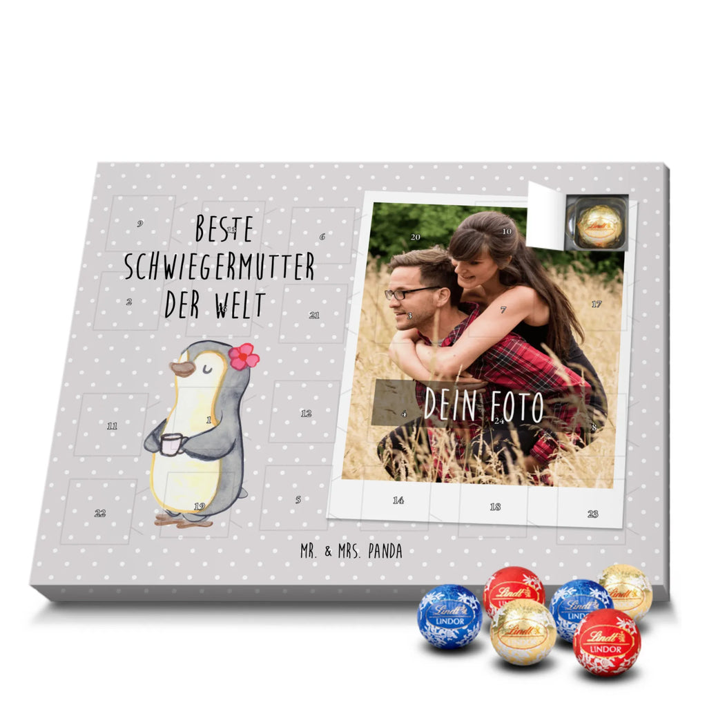 Personalisierter Kugel Markenschokolade Foto Adventskalender Pinguin Beste Schwiegermutter der Welt Personalisierter Kugel Markenschokolade Foto Adventskalender, für, Dankeschön, Geschenk, Schenken, Geburtstag, Geburtstagsgeschenk, Geschenkidee, Danke, Bedanken, Mitbringsel, Freude machen, Geschenktipp, Schwiegermutter, Schwiegermama, Schwiegereltern, Mama, Mutter, Mutter des Ehepartners, angeheiratet