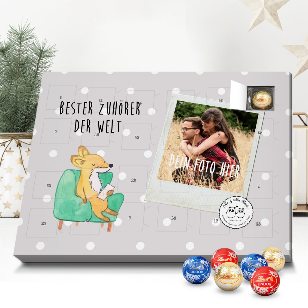 Personalisierter Kugel Markenschokolade Foto Adventskalender Fuchs Bester Zuhörer der Welt Personalisierter Kugel Markenschokolade Adventskalender, für, Dankeschön, Geschenk, Schenken, Geburtstag, Geburtstagsgeschenk, Geschenkidee, Danke, Bedanken, Mitbringsel, Freude machen, Geschenktipp, Zuhörer, Freund, Freundin, offenes Ohr, Hilfsbereit, Hilfe