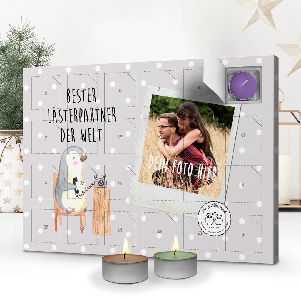 Personalisierter Duftkerzen Foto Adventskalender Pinguin Bester Lästerpartner der Welt Personalisierter Duftkerzen Adventskalender, für, Dankeschön, Geschenk, Schenken, Geburtstag, Geburtstagsgeschenk, Geschenkidee, Danke, Bedanken, Mitbringsel, Freude machen, Geschenktipp, Lästerpartner, Lesterpartner, lestern, Lästerschwester, Lästern, beste Freundin, Freundin, Spaß, bff