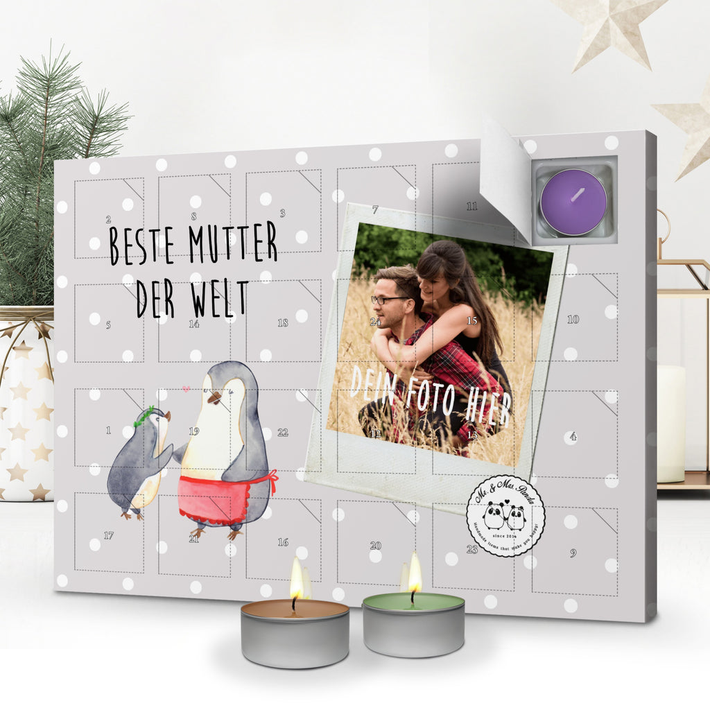 Personalisierter Duftkerzen Foto Adventskalender Pinguin Beste Mutter der Welt Personalisierter Duftkerzen Adventskalender, für, Dankeschön, Geschenk, Schenken, Geburtstag, Geburtstagsgeschenk, Geschenkidee, Danke, Bedanken, Mitbringsel, Freude machen, Geschenktipp, Mama, Mami, Mutter, Muttertag, Mutti, Ma, Tochter, Sohn, Beste Mama, Beste, Supermama