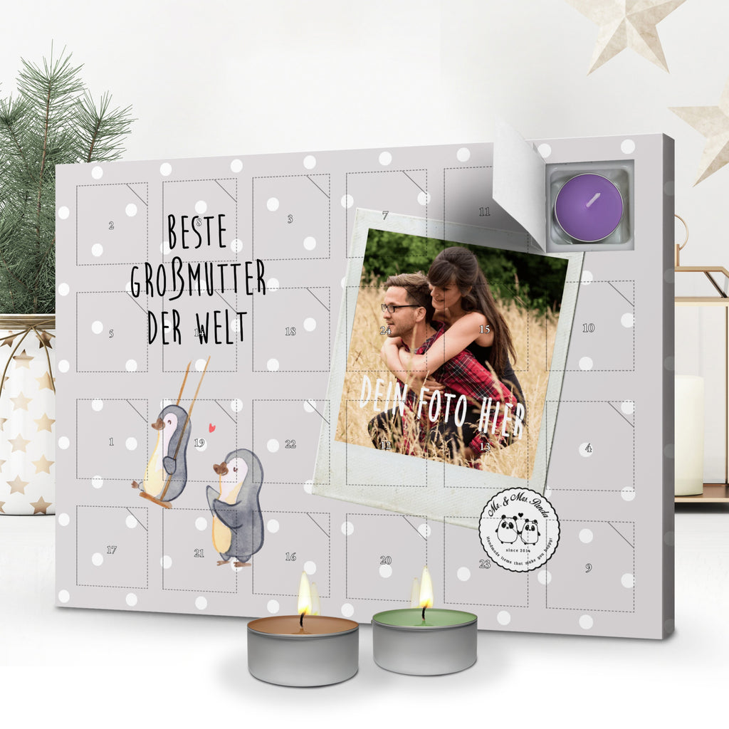 Personalisierter Duftkerzen Foto Adventskalender Pinguin Beste Großmutter der Welt Personalisierter Duftkerzen Adventskalender, für, Dankeschön, Geschenk, Schenken, Geburtstag, Geburtstagsgeschenk, Geschenkidee, Danke, Bedanken, Mitbringsel, Freude machen, Geschenktipp, Großmutter, Omi, Oma, Oma geworden, Grosseltern