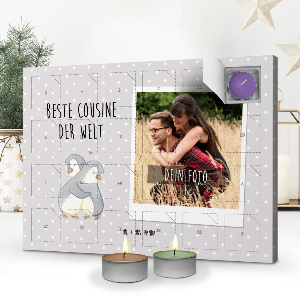 Personalisierter Duftkerzen Foto Adventskalender Pinguin Beste Cousine der Welt Personalisierter Duftkerzen Foto Adventskalender, für, Dankeschön, Geschenk, Schenken, Geburtstag, Geburtstagsgeschenk, Geschenkidee, Danke, Bedanken, Mitbringsel, Freude machen, Geschenktipp, Cousine, Kusine, Kousine, Cousinchen, Tochter von Onkel, Tochter von Tante, Familie, Verwandtschaft, Cousin