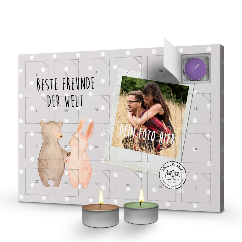 Personalisierter Duftkerzen Foto Adventskalender Hase Beste Freunde der Welt Personalisierter Duftkerzen Adventskalender, für, Dankeschön, Geschenk, Schenken, Geburtstag, Geburtstagsgeschenk, Geschenkidee, Danke, Bedanken, Mitbringsel, Freude machen, Geschenktipp, Freunde, best friends, Freundschaft, Freundin, Freund, Clique, Kumpel, bae, bff