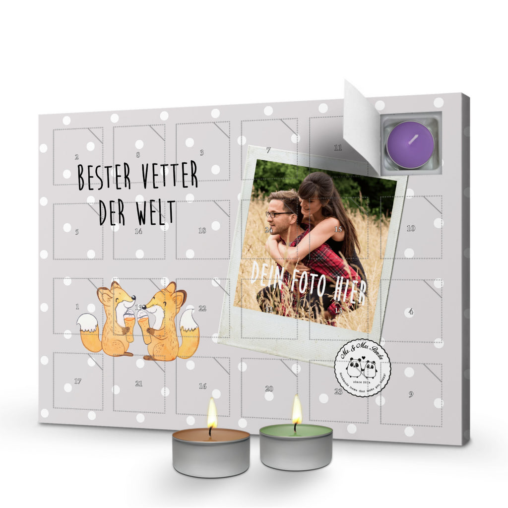 Personalisierter Duftkerzen Foto Adventskalender Fuchs Bester Vetter der Welt Personalisierter Duftkerzen Adventskalender, für, Dankeschön, Geschenk, Schenken, Geburtstag, Geburtstagsgeschenk, Geschenkidee, Danke, Bedanken, Mitbringsel, Freude machen, Geschenktipp, Vetter, Cousin, Kousin, Sohn von Onkel, Sohn von Tante, Familie, Verwandtschaft, Cousine