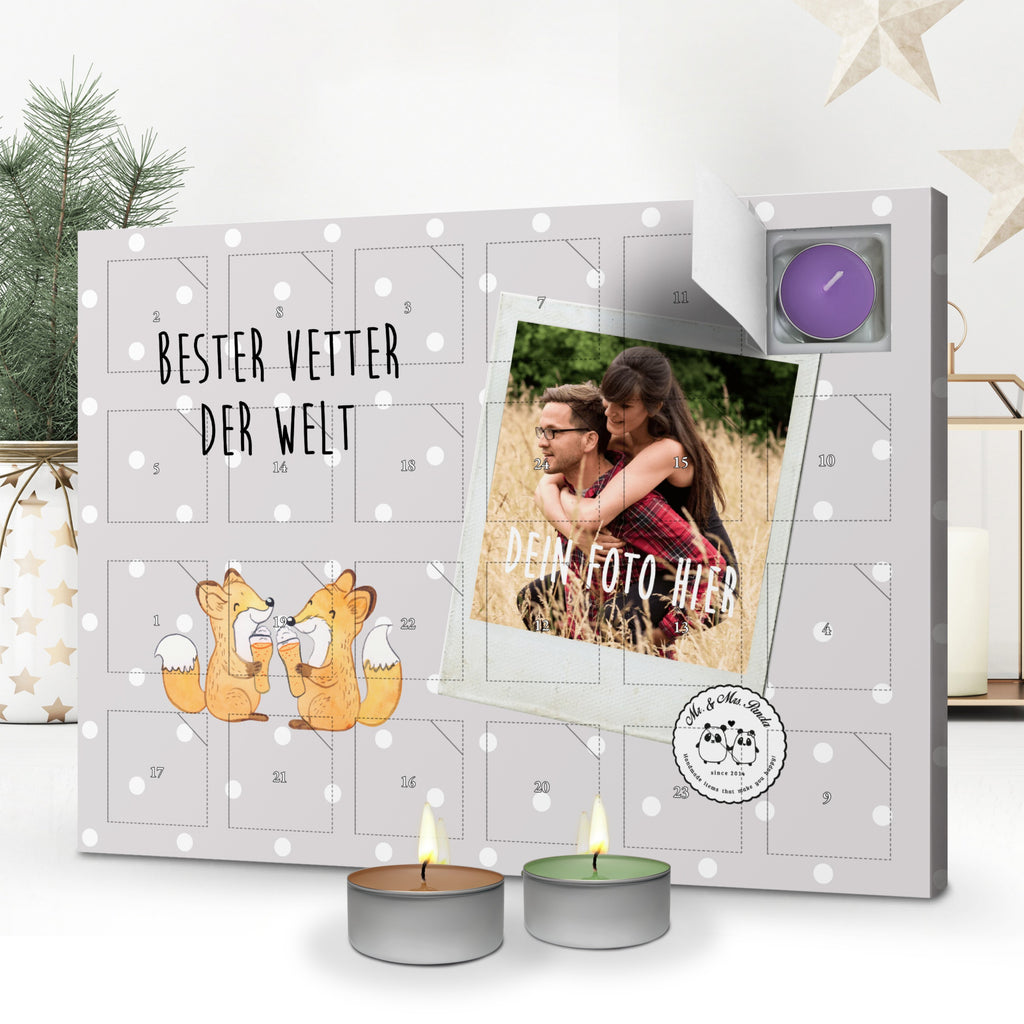 Personalisierter Duftkerzen Foto Adventskalender Fuchs Bester Vetter der Welt Personalisierter Duftkerzen Adventskalender, für, Dankeschön, Geschenk, Schenken, Geburtstag, Geburtstagsgeschenk, Geschenkidee, Danke, Bedanken, Mitbringsel, Freude machen, Geschenktipp, Vetter, Cousin, Kousin, Sohn von Onkel, Sohn von Tante, Familie, Verwandtschaft, Cousine