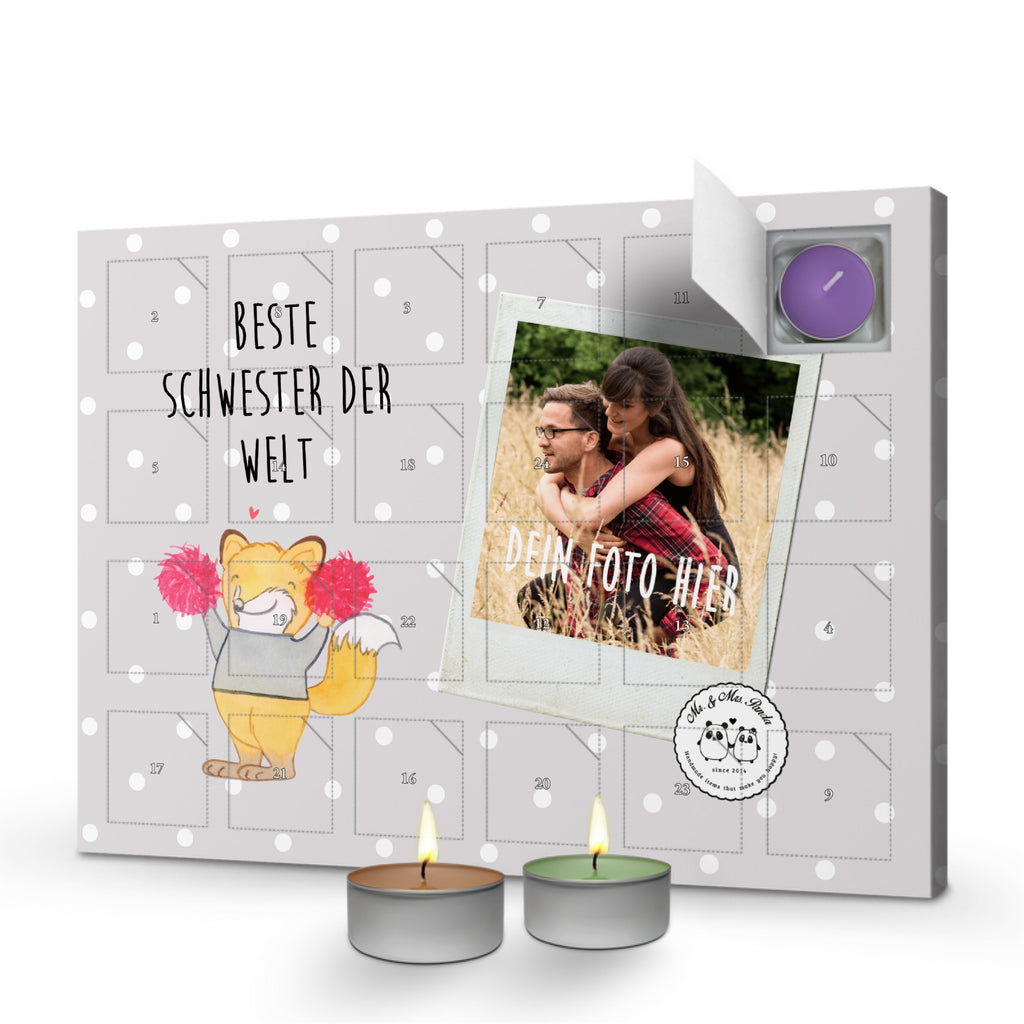 Personalisierter Duftkerzen Foto Adventskalender Fuchs Beste Schwester der Welt Personalisierter Duftkerzen Adventskalender, für, Dankeschön, Geschenk, Schenken, Geburtstag, Geburtstagsgeschenk, Geschenkidee, Danke, Bedanken, Mitbringsel, Freude machen, Geschenktipp, Schwester, Geschwister, Schwesterherz, Sister, Familie, Kleinigkeit, Beste, Tochter