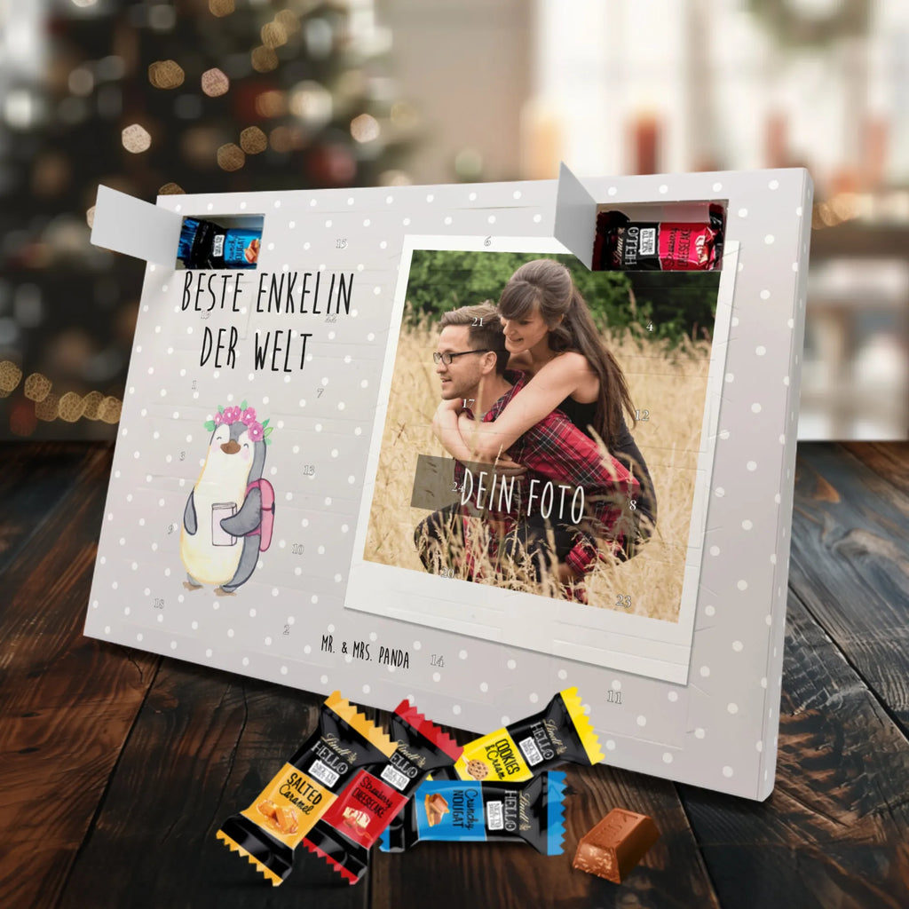 Personalisierter Markenschokolade Foto Adventskalender Pinguin Beste Enkelin der Welt Personalisierter Markenschokolade Foto Adventskalender, für, Dankeschön, Geschenk, Schenken, Geburtstag, Geburtstagsgeschenk, Geschenkidee, Danke, Bedanken, Mitbringsel, Freude machen, Geschenktipp, Enkelin, Enkelkind, Enkeltochter, Oma, Opa, Kind von Tochter, Kind von Sohn, Großtochter, Taufe