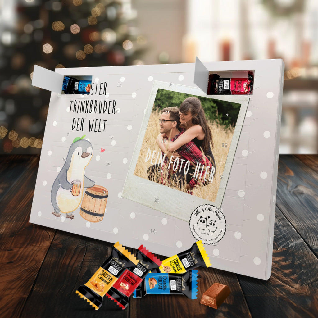 Personalisierter Markenschokolade Foto Adventskalender Pinguin Bester Trinkbruder der Welt Personalisierter Adventskalender, für, Dankeschön, Geschenk, Schenken, Geburtstag, Geburtstagsgeschenk, Geschenkidee, Danke, Bedanken, Mitbringsel, Freude machen, Geschenktipp, Trinkbruder, Trinkkumpel, Kumpel, Saufkumpane, Kumpane, Trinken, Party, Kleinigkeit