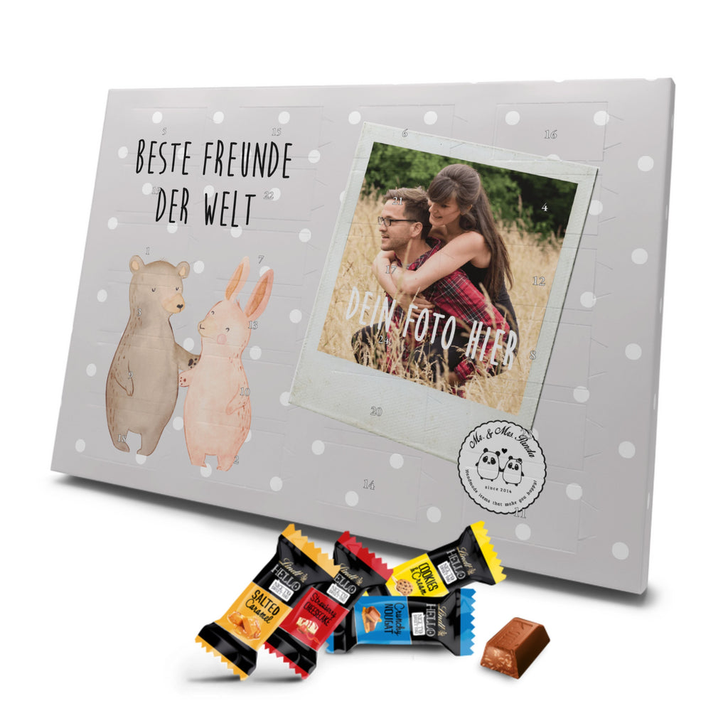 Personalisierter Markenschokolade Foto Adventskalender Hase Beste Freunde der Welt Personalisierter Adventskalender, für, Dankeschön, Geschenk, Schenken, Geburtstag, Geburtstagsgeschenk, Geschenkidee, Danke, Bedanken, Mitbringsel, Freude machen, Geschenktipp, Freunde, best friends, Freundschaft, Freundin, Freund, Clique, Kumpel, bae, bff