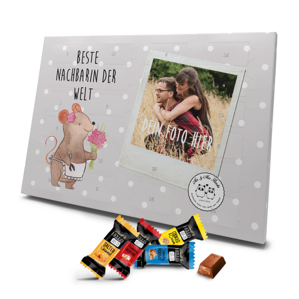 Personalisierter Markenschokolade Foto Adventskalender Maus Beste Nachbarin der Welt Personalisierter Adventskalender, für, Dankeschön, Geschenk, Schenken, Geburtstag, Geburtstagsgeschenk, Geschenkidee, Danke, Bedanken, Mitbringsel, Freude machen, Geschenktipp, Nachbarin, Nachbarn, Nachbarschaft, Freundin, Angrenzer, Anwohnerin, Bewohnerin, Freundschaft