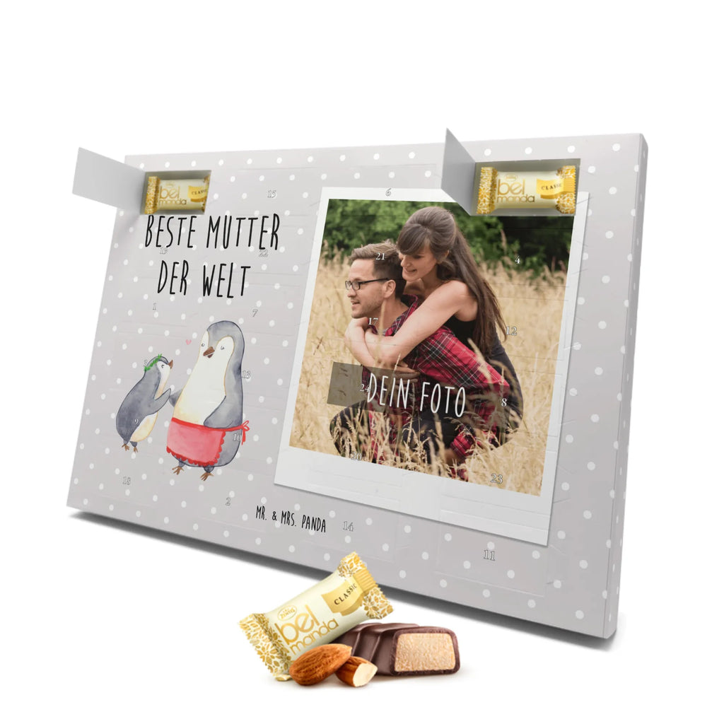 Personalisierter Marzipan Foto Adventskalender Pinguin Beste Mutter der Welt Personalisierter Marzipan Foto Adventskalender, für, Dankeschön, Geschenk, Schenken, Geburtstag, Geburtstagsgeschenk, Geschenkidee, Danke, Bedanken, Mitbringsel, Freude machen, Geschenktipp, Mama, Mami, Mutter, Muttertag, Mutti, Ma, Tochter, Sohn, Beste Mama, Beste, Supermama