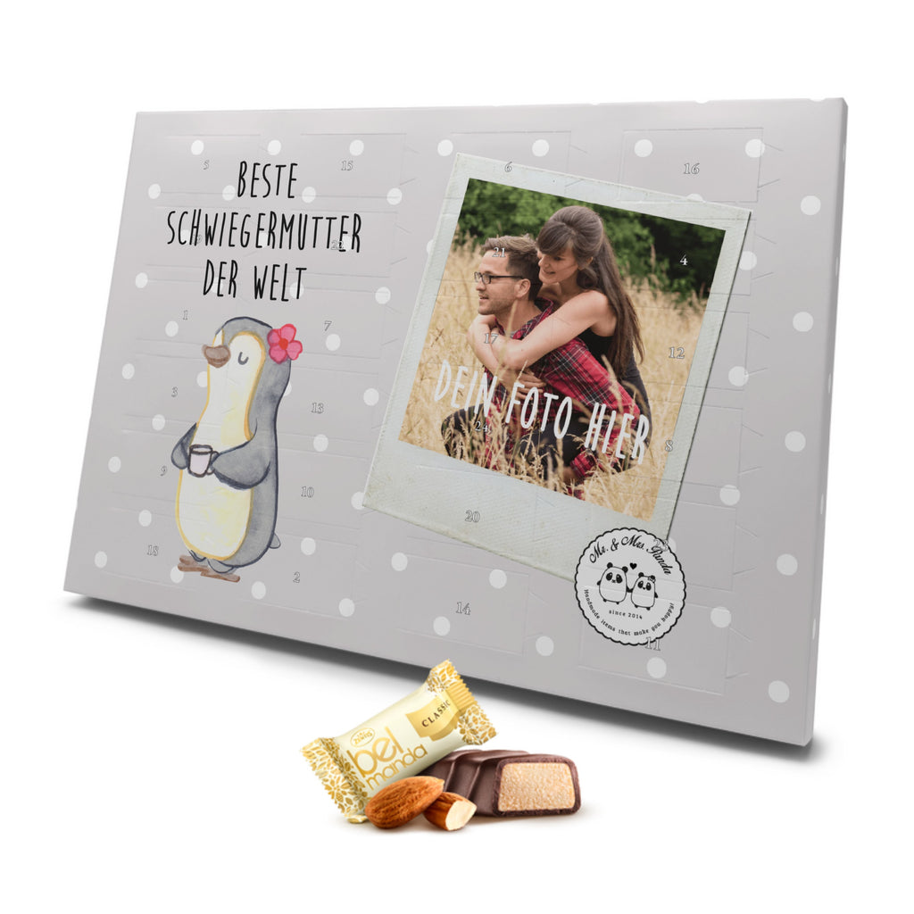 Personalisierter Marzipan Foto Adventskalender Pinguin Beste Schwiegermutter der Welt Personalisierter Marzipan Adventskalender, für, Dankeschön, Geschenk, Schenken, Geburtstag, Geburtstagsgeschenk, Geschenkidee, Danke, Bedanken, Mitbringsel, Freude machen, Geschenktipp, Schwiegermutter, Schwiegermama, Schwiegereltern, Mama, Mutter, Mutter des Ehepartners, angeheiratet