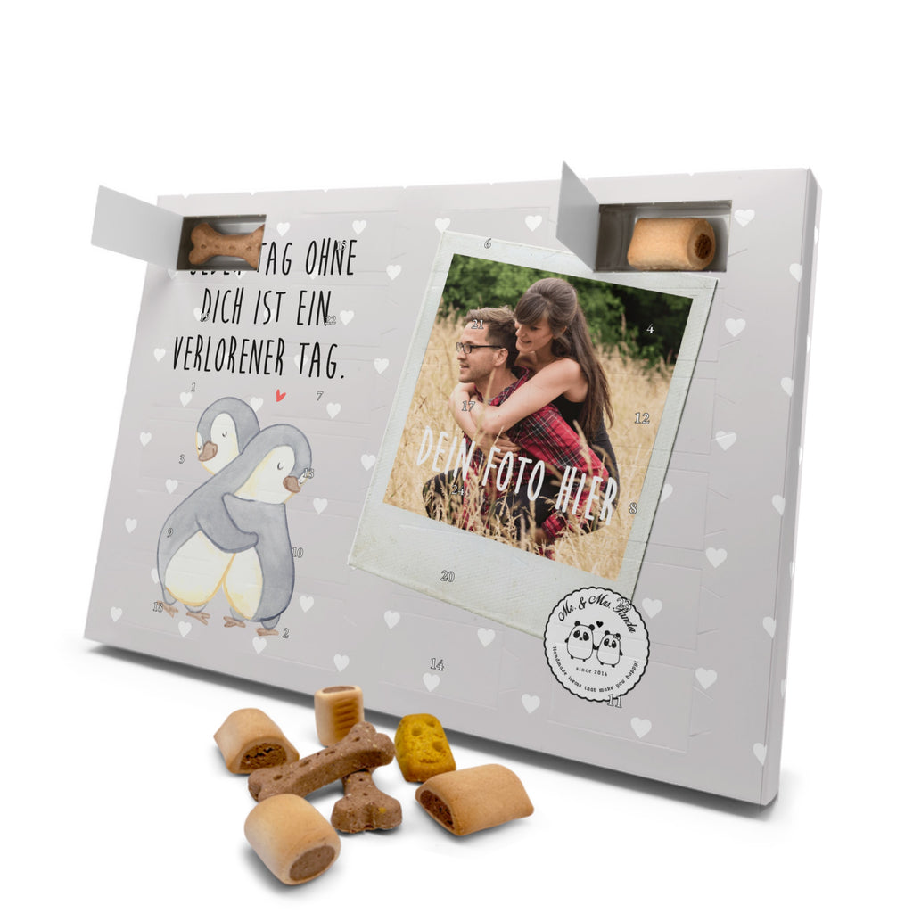 Personalisierter Hunde Foto Adventskalender Pinguine Kuscheln