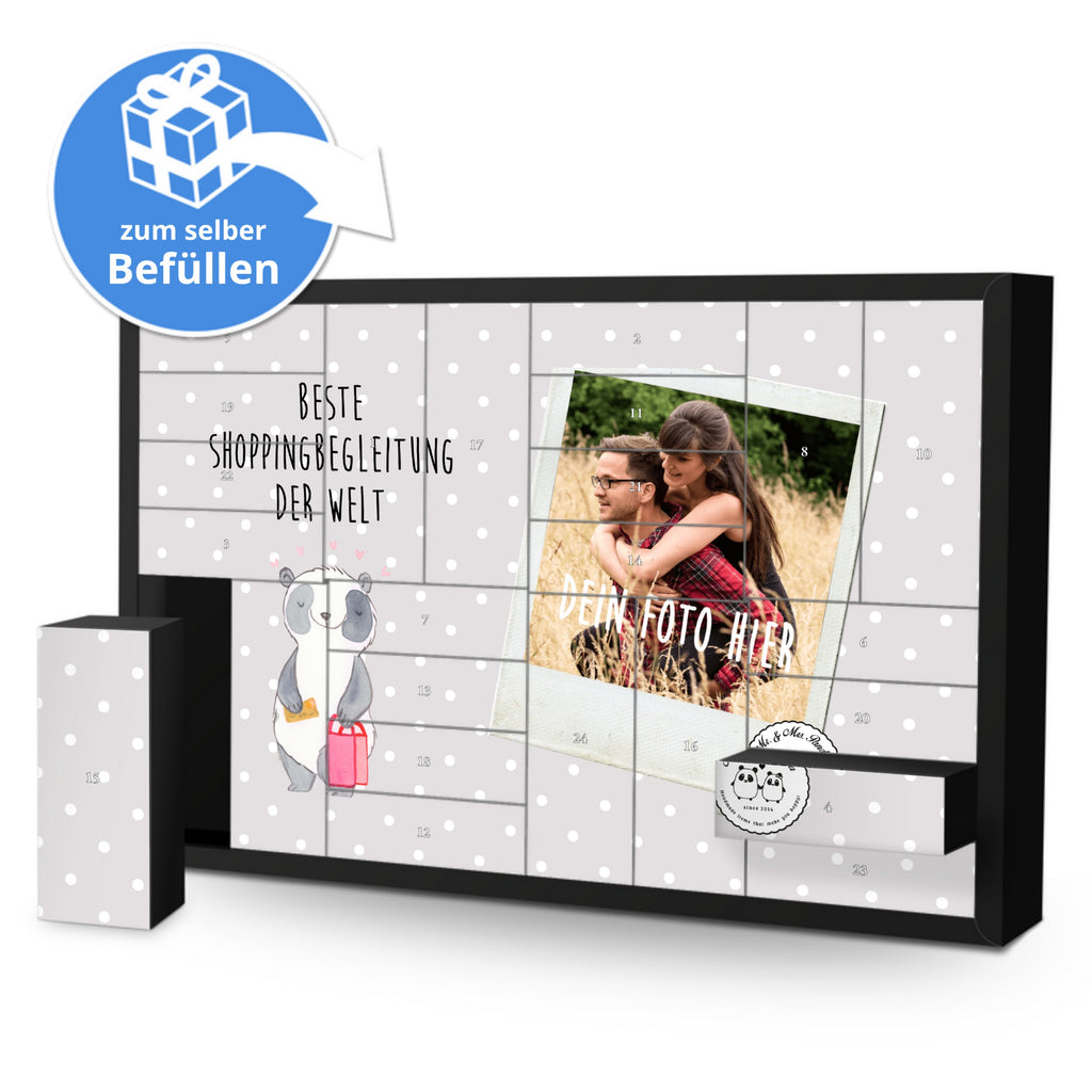 Personalisierter Befüllbarer Foto Adventskalender Panda Beste Shoppingbegleitung der Welt Befüllbarer Adventskalender, Adventskalender zum selbst befüllen, für, Dankeschön, Geschenk, Schenken, Geburtstag, Geburtstagsgeschenk, Geschenkidee, Danke, Bedanken, Mitbringsel, Freude machen, Geschenktipp, Shoppingbegleitung, Shoppingpartner, Begleitung, Shoppen, Partner, Freundin, Freund, bff, Shopping, Einkaufen, Shopping-Queen, Queen, Bester