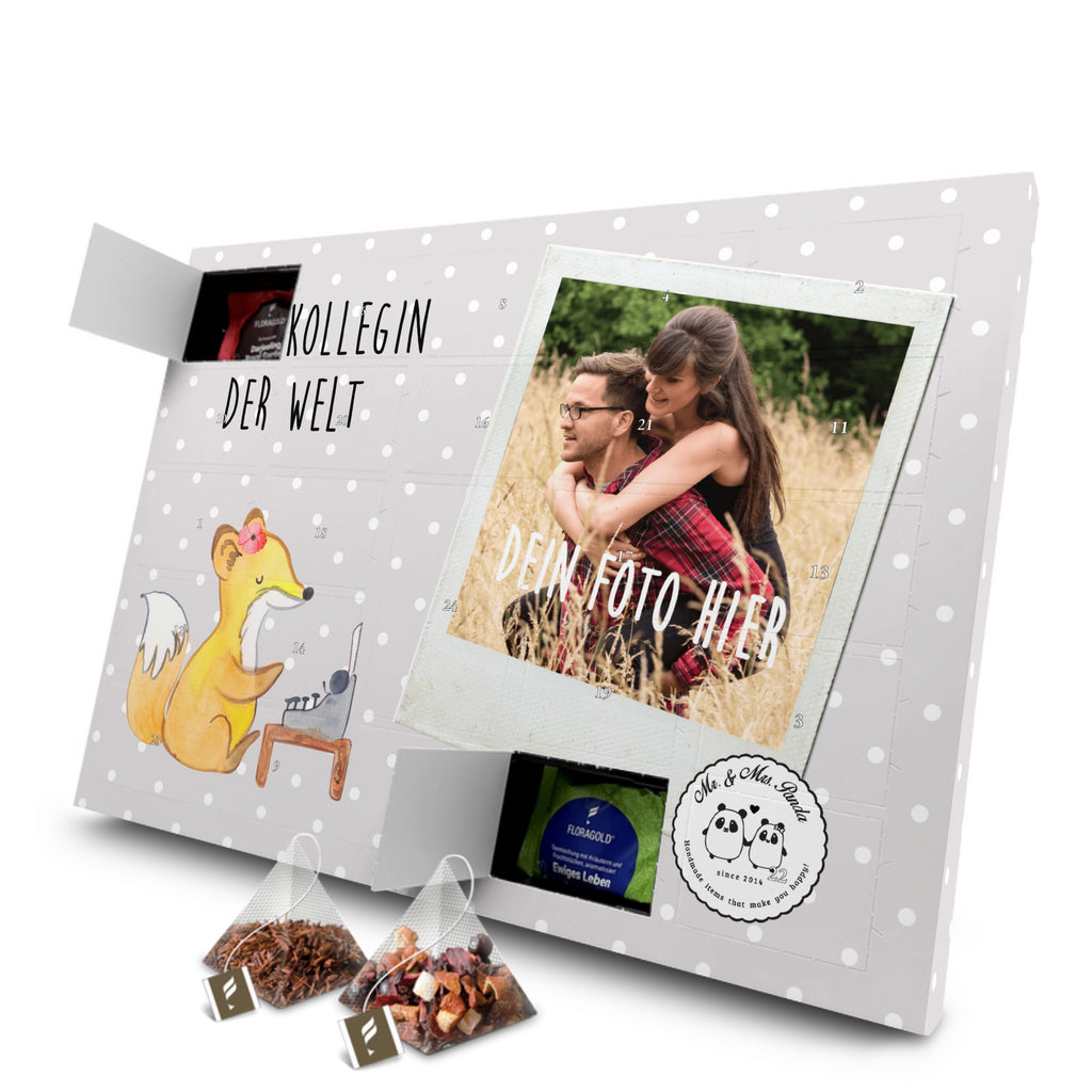 Personalisierter Tee Foto Adventskalender Fuchs Beste Kollegin der Welt Personalisierter Tee Adventskalender, für, Dankeschön, Geschenk, Schenken, Geburtstag, Geburtstagsgeschenk, Geschenkidee, Danke, Bedanken, Mitbringsel, Freude machen, Geschenktipp, Arbeitskollegin, Kollegin, Freundin, Büro, Abschiedsgeschenk, Ruhestand, Arbeit, Mitarbeiterin, Berufsgenossin, Beruf