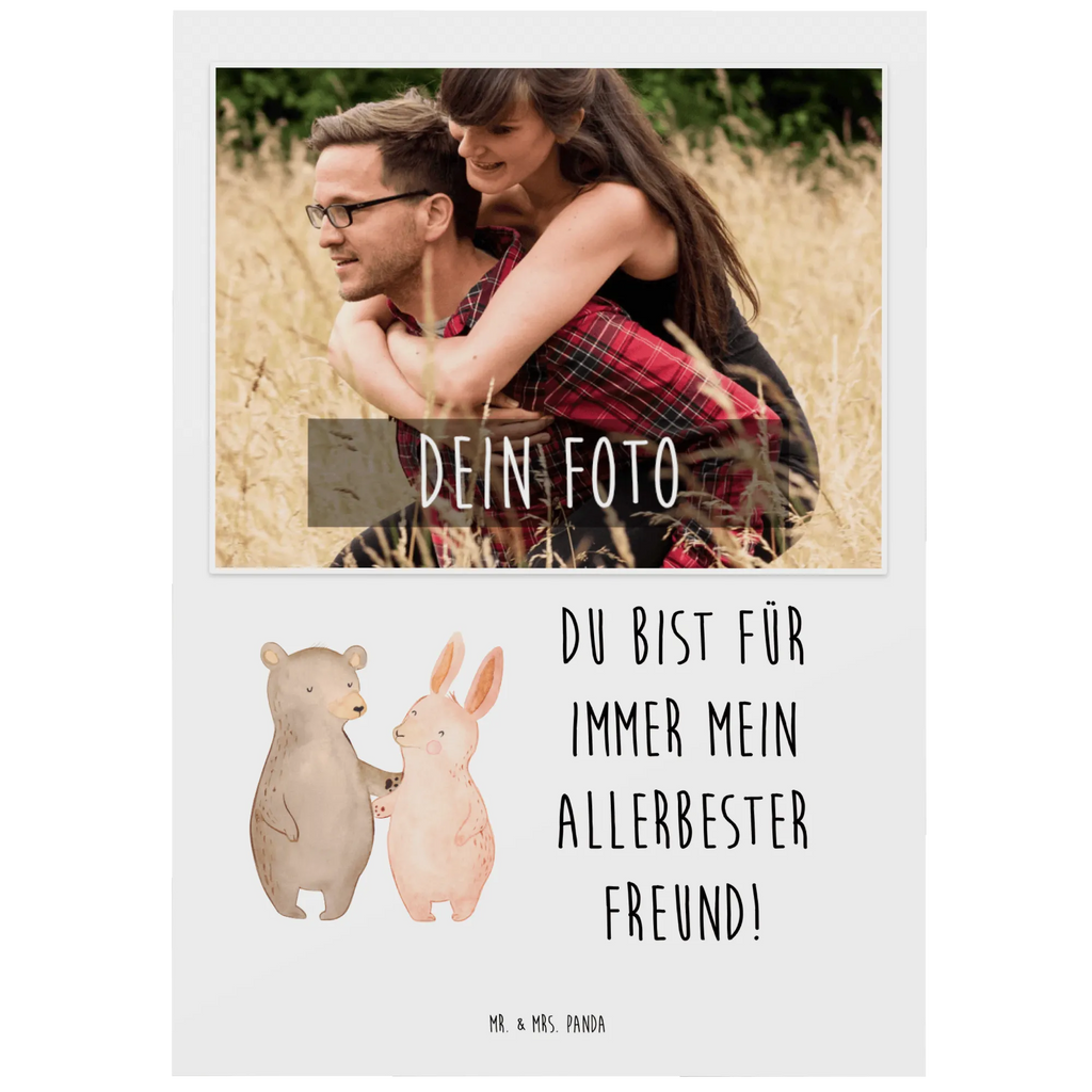 Personalisierte Foto Postkarte Bär und Hase Umarmen Personalisierte Foto Postkarte, Liebe, Partner, Freund, Freundin, Ehemann, Ehefrau, Heiraten, Verlobung, Heiratsantrag, Liebesgeschenk, Jahrestag, Hocheitstag, Freunde, bester Freund, Hase, Bär, Bärchen, best friends