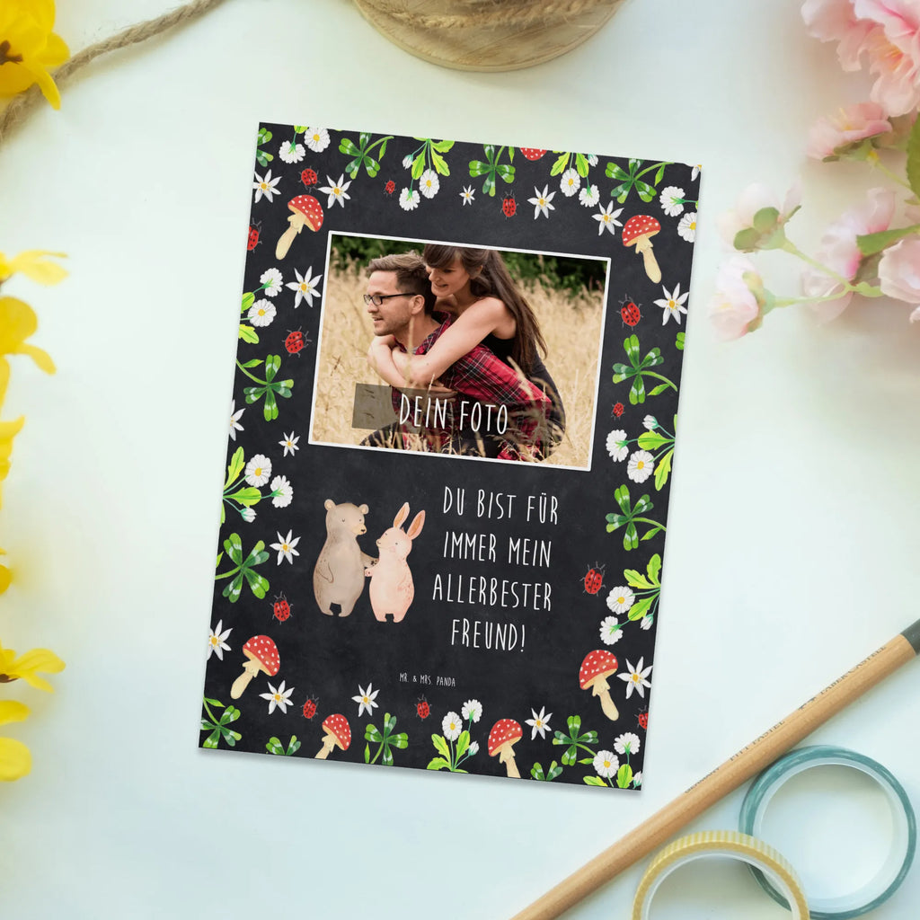 Personalisierte Foto Postkarte Bär und Hase Umarmen Personalisierte Foto Postkarte, Liebe, Partner, Freund, Freundin, Ehemann, Ehefrau, Heiraten, Verlobung, Heiratsantrag, Liebesgeschenk, Jahrestag, Hocheitstag, Freunde, bester Freund, Hase, Bär, Bärchen, best friends