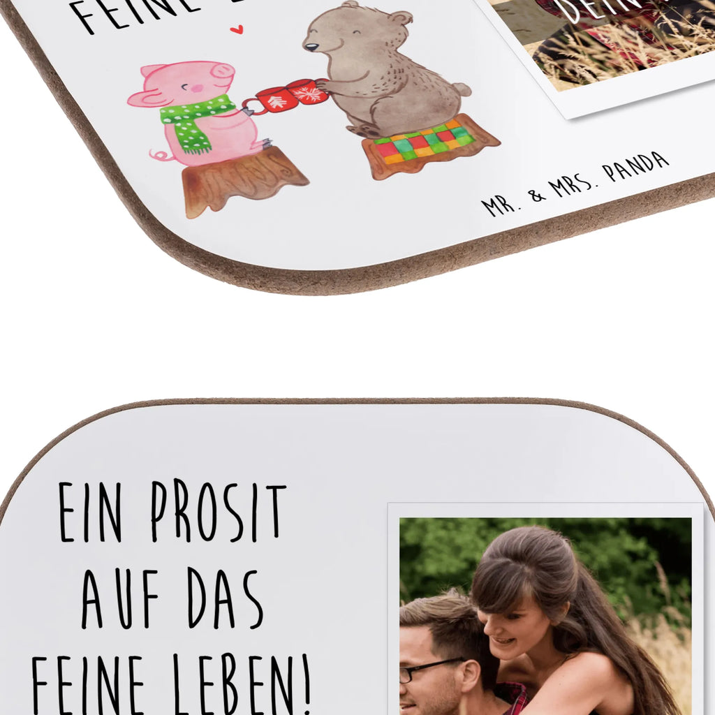 Personalisierter Foto Untersetzer Glühschwein Sause Personalisierter Foto Untersetzer, Winter, Weihnachten, Weihnachtsdeko, Nikolaus, Advent, Heiligabend, Wintermotiv, Prost, Alles Gute, Weihnachtszeit, Schwein, Bär