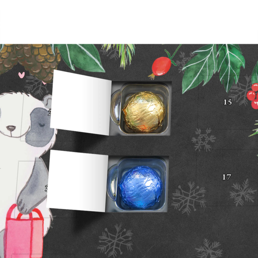 Personalisierter Schoko Adventskalender Panda Bester Shoppingpartner der Welt Personalisierter Adventskalender, Adventskalender mit Namen, für, Dankeschön, Geschenk, Schenken, Geburtstag, Geburtstagsgeschenk, Geschenkidee, Danke, Bedanken, Mitbringsel, Freude machen, Geschenktipp, Shoppingpartner, Shoppen, Begleitung, Partner, Freundin, Freund, bff, Shopping, Einkaufen, Shopping-Queen, Queen, Bester