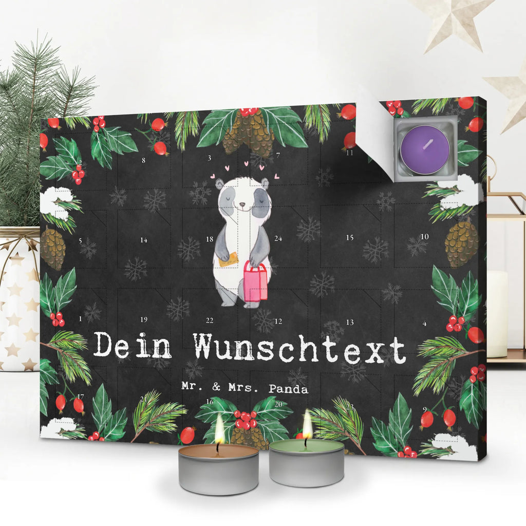 Personalisierter Duftkerzen Adventskalender Panda Beste Shoppingbegleitung der Welt Personalisierter Duftkerzen Adventskalender, für, Dankeschön, Geschenk, Schenken, Geburtstag, Geburtstagsgeschenk, Geschenkidee, Danke, Bedanken, Mitbringsel, Freude machen, Geschenktipp, Shoppingbegleitung, Shoppingpartner, Begleitung, Shoppen, Partner, Freundin, Freund, bff, Shopping, Einkaufen, Shopping-Queen, Queen, Bester