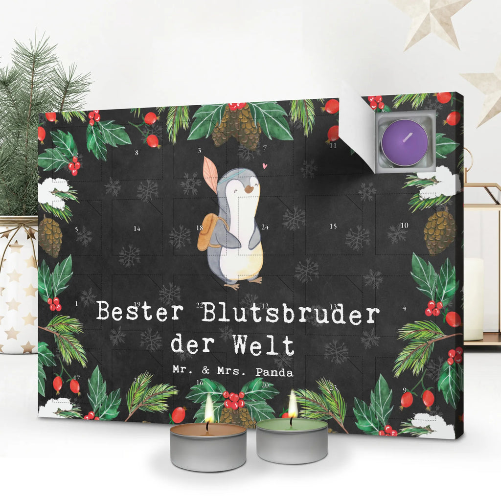 Duftkerzen Adventskalender Pinguin Bester Blutsbruder der Welt Adventskalender, Kerzen Adventskalender, Duftkerzen Adventskalender, für, Dankeschön, Geschenk, Schenken, Geburtstag, Geburtstagsgeschenk, Geschenkidee, Danke, Bedanken, Mitbringsel, Freude machen, Geschenktipp, Blutsbruder, Blutsgeschwister, Freund, Brüder, Geschwister, Bruderherz, Brother, Familie, Kleinigkeit, Bester, Sido