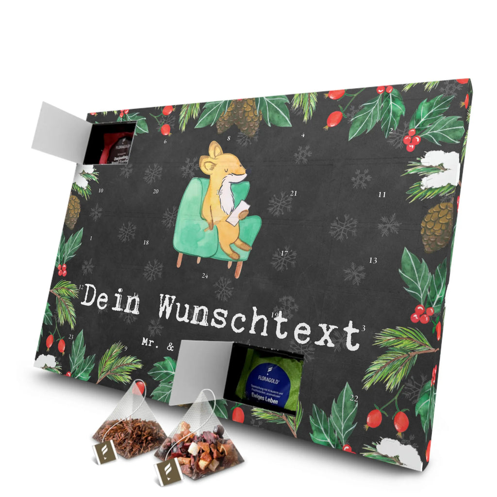 Personalisierter Tee Adventskalender Fuchs Bester Zuhörer der Welt Personalisierter Tee Adventskalender, für, Dankeschön, Geschenk, Schenken, Geburtstag, Geburtstagsgeschenk, Geschenkidee, Danke, Bedanken, Mitbringsel, Freude machen, Geschenktipp, Zuhörer, Freund, Freundin, offenes Ohr, Hilfsbereit, Hilfe