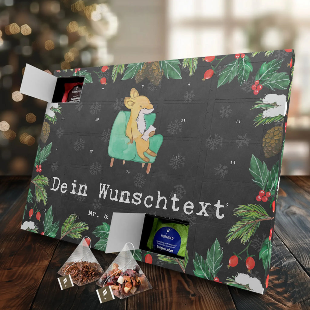 Personalisierter Tee Adventskalender Fuchs Bester Zuhörer der Welt Personalisierter Tee Adventskalender, für, Dankeschön, Geschenk, Schenken, Geburtstag, Geburtstagsgeschenk, Geschenkidee, Danke, Bedanken, Mitbringsel, Freude machen, Geschenktipp, Zuhörer, Freund, Freundin, offenes Ohr, Hilfsbereit, Hilfe