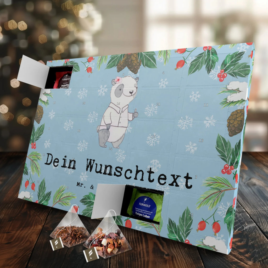 Personalisierter Tee Adventskalender Panda Beste Teamleiterin Personalisierter Tee Adventskalender, für, Dankeschön, Geschenk, Schenken, Geburtstag, Geburtstagsgeschenk, Geschenkidee, Danke, Bedanken, Mitbringsel, Freude machen, Geschenktipp, Teamleiterin, Seminarleiterin, Gruppenleiterin, Leiterin, Kollegin, Chefin, Vorgesetzte, Abschied, Abschiedsgeschenk, Ruhestand