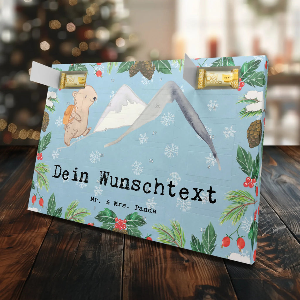 Personalisierter Marzipan Adventskalender Bär Bergsteigen Personalisierter Marzipan Adventskalender, Geschenk, Sport, Sportart, Hobby, Schenken, Danke, Dankeschön, Auszeichnung, Gewinn, Sportler, Bergsteigen, wandern, Bergsport, Trekking, Alpinismus, Alpinwandern