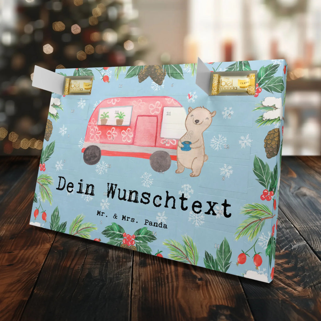 Personalisierter Marzipan Adventskalender Bär Camper Personalisierter Marzipan Adventskalender, Geschenk, Sport, Sportart, Hobby, Schenken, Danke, Dankeschön, Auszeichnung, Gewinn, Sportler, Camper, Campen, Zelten, Campingplatz, Wohnmobil, Roadtrip, Urlaub