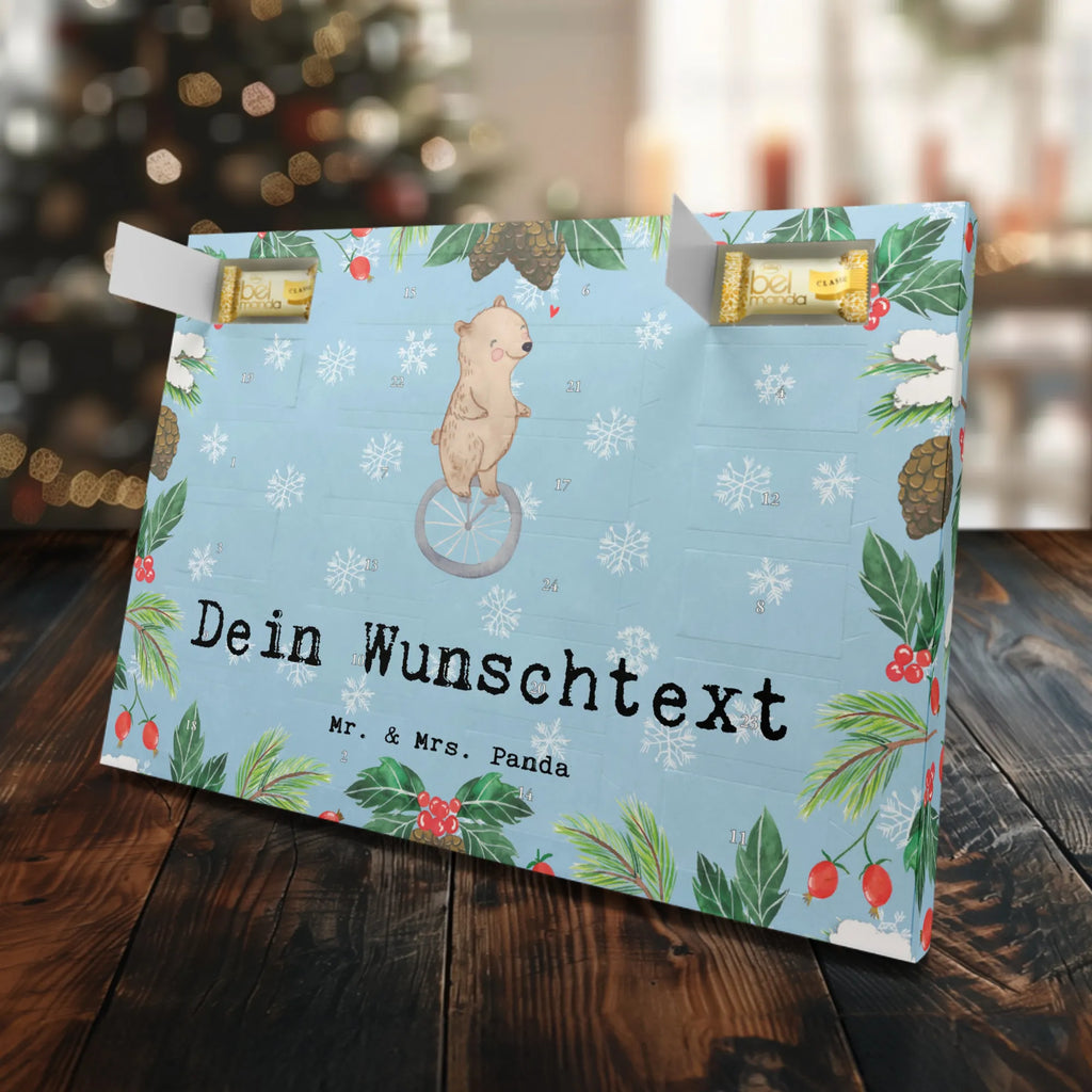 Personalisierter Marzipan Adventskalender Bär Einrad fahren Personalisierter Marzipan Adventskalender, Geschenk, Sport, Sportart, Hobby, Schenken, Danke, Dankeschön, Auszeichnung, Gewinn, Sportler, Einrad fahren