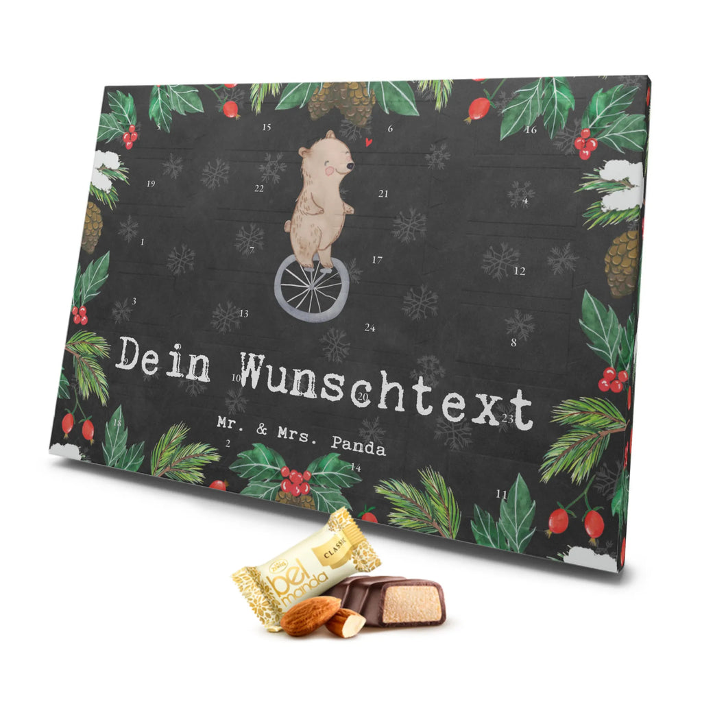 Personalisierter Marzipan Adventskalender Bär Einrad fahren Personalisierter Marzipan Adventskalender, Geschenk, Sport, Sportart, Hobby, Schenken, Danke, Dankeschön, Auszeichnung, Gewinn, Sportler, Einrad fahren