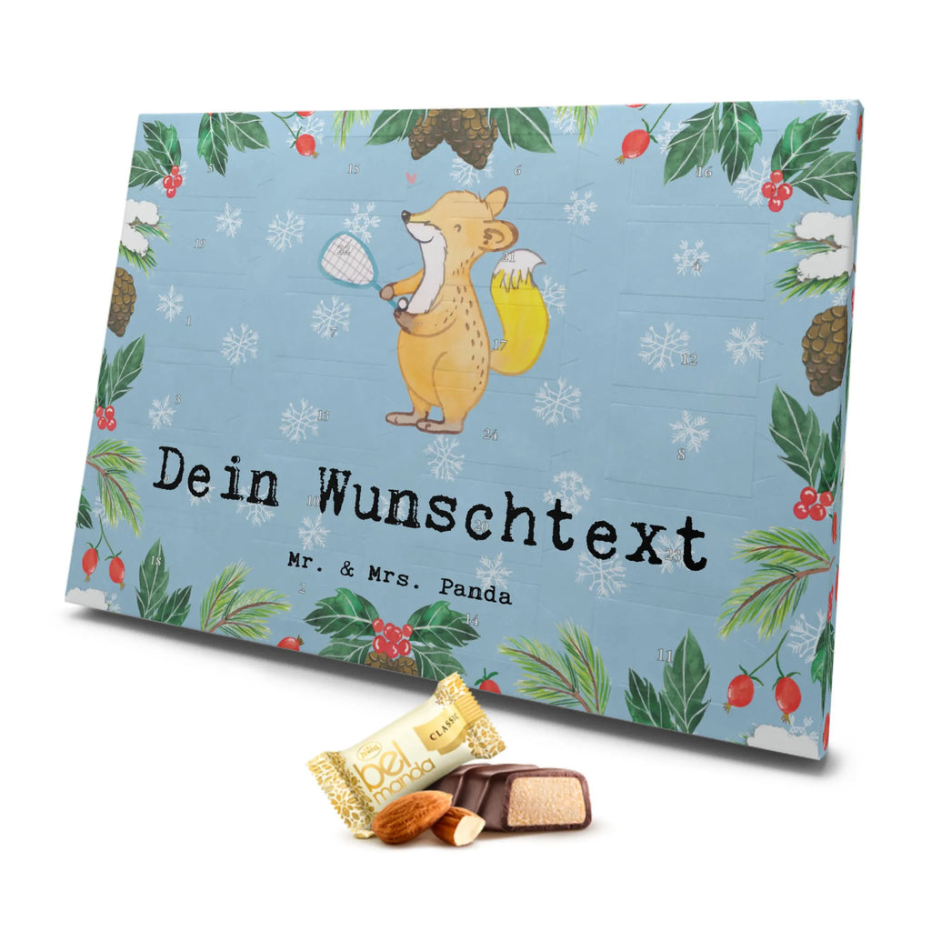 Personalisierter Marzipan Adventskalender Fuchs Squash spielen Personalisierter Marzipan Adventskalender, Geschenk, Sport, Sportart, Hobby, Schenken, Danke, Dankeschön, Auszeichnung, Gewinn, Sportler, Squash spielen, Squashhalle, Ballsport