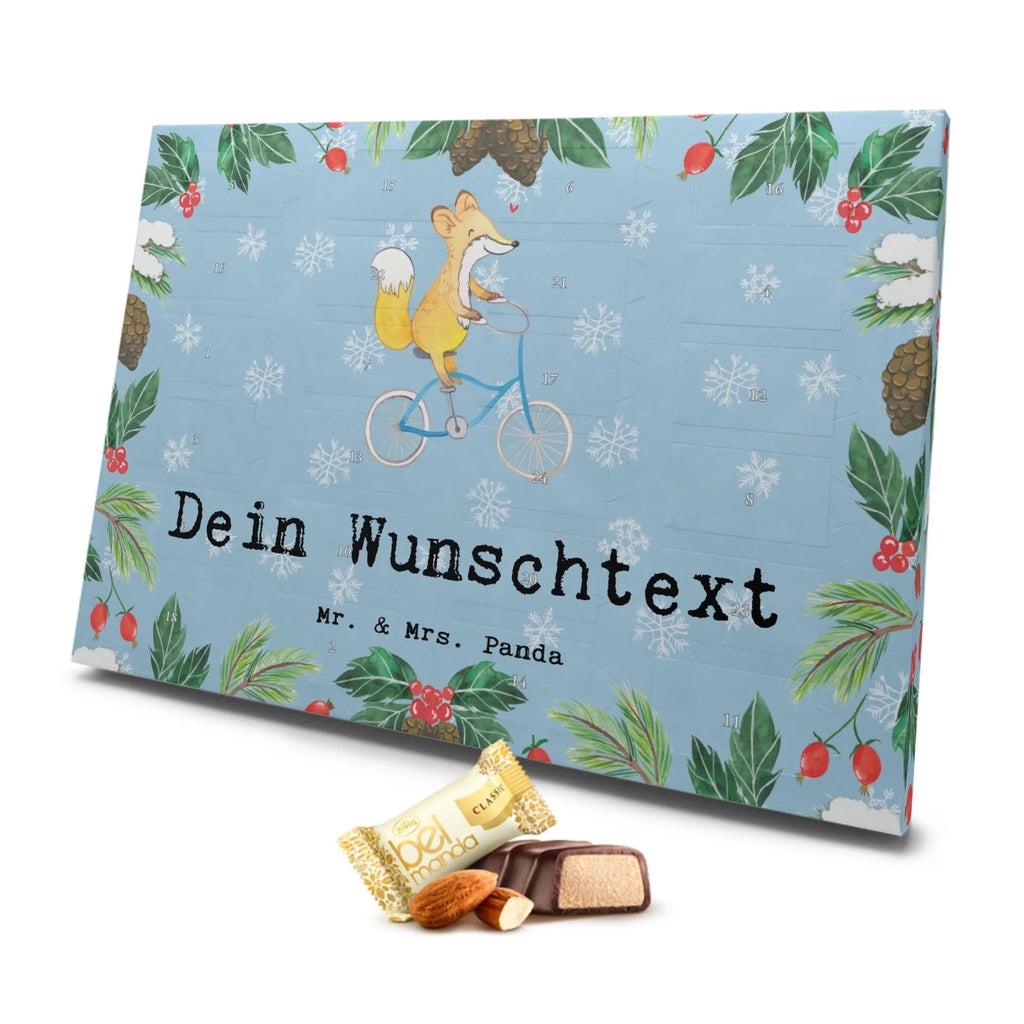 Personalisierter Marzipan Adventskalender Fuchs Fahrrad fahren Personalisierter Marzipan Adventskalender, Geschenk, Sport, Sportart, Hobby, Schenken, Danke, Dankeschön, Auszeichnung, Gewinn, Sportler, Fahrrad fahren, Radeln, Trekking, Mountainbiking, Radsport