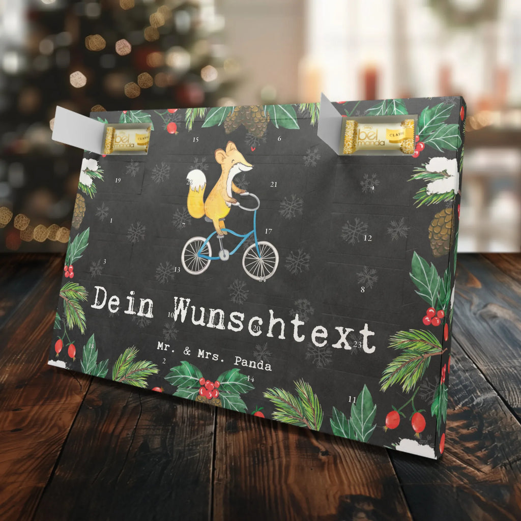 Personalisierter Marzipan Adventskalender Fuchs Fahrrad fahren Personalisierter Marzipan Adventskalender, Geschenk, Sport, Sportart, Hobby, Schenken, Danke, Dankeschön, Auszeichnung, Gewinn, Sportler, Fahrrad fahren, Radeln, Trekking, Mountainbiking, Radsport