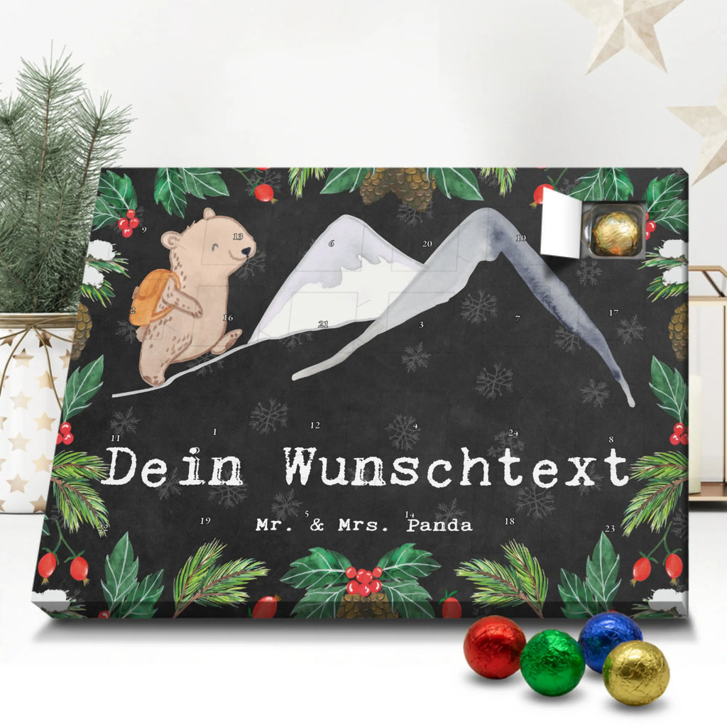 Personalisierter Schoko Adventskalender Bär Bergsteigen Personalisierter Adventskalender, Adventskalender mit Namen, Geschenk, Sport, Sportart, Hobby, Schenken, Danke, Dankeschön, Auszeichnung, Gewinn, Sportler, Bergsteigen, wandern, Bergsport, Trekking, Alpinismus, Alpinwandern