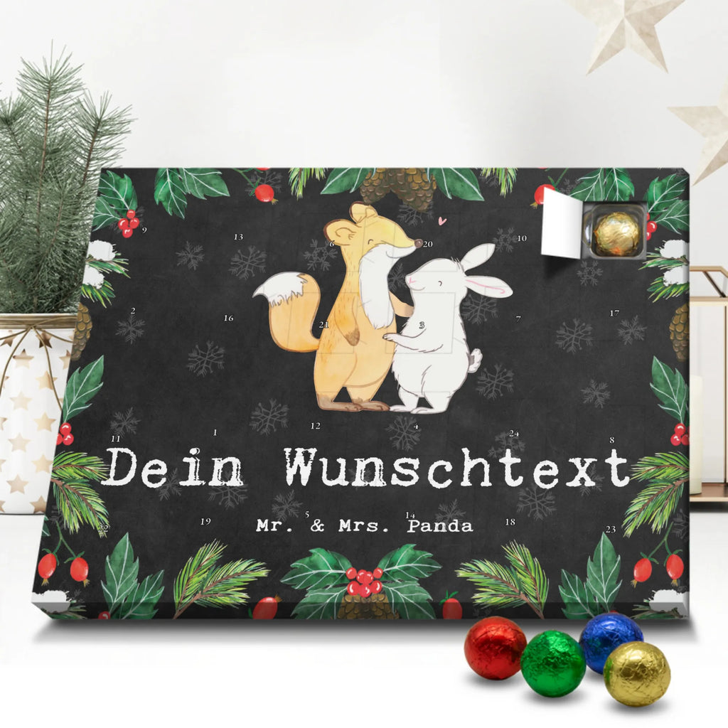 Personalisierter Schoko Adventskalender Fuchs Hase Freunde treffen Personalisierter Adventskalender, Adventskalender mit Namen, Geschenk, Sport, Sportart, Hobby, Schenken, Danke, Dankeschön, Auszeichnung, Gewinn, Sportler, Freunde treffen