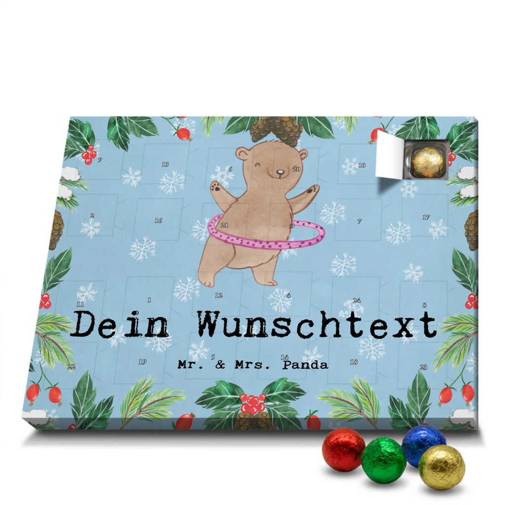 Personalisierter Schoko Adventskalender Bär Hula Hoop Personalisierter Adventskalender, Adventskalender mit Namen, Geschenk, Sport, Sportart, Hobby, Schenken, Danke, Dankeschön, Auszeichnung, Gewinn, Sportler, Hula Hoop, Fitness, Training