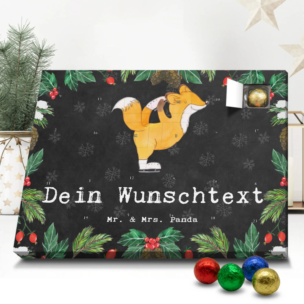 Personalisierter Schoko Adventskalender Fuchs Eiskunstläufer Personalisierter Adventskalender, Adventskalender mit Namen, Geschenk, Sport, Sportart, Hobby, Schenken, Danke, Dankeschön, Auszeichnung, Gewinn, Sportler, Eiskunstläufer, Eiskunstläuferin, Eiskunst