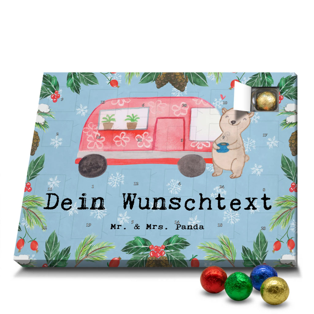 Personalisierter Schoko Adventskalender Bär Camper Personalisierter Adventskalender, Adventskalender mit Namen, Geschenk, Sport, Sportart, Hobby, Schenken, Danke, Dankeschön, Auszeichnung, Gewinn, Sportler, Camper, Campen, Zelten, Campingplatz, Wohnmobil, Roadtrip, Urlaub