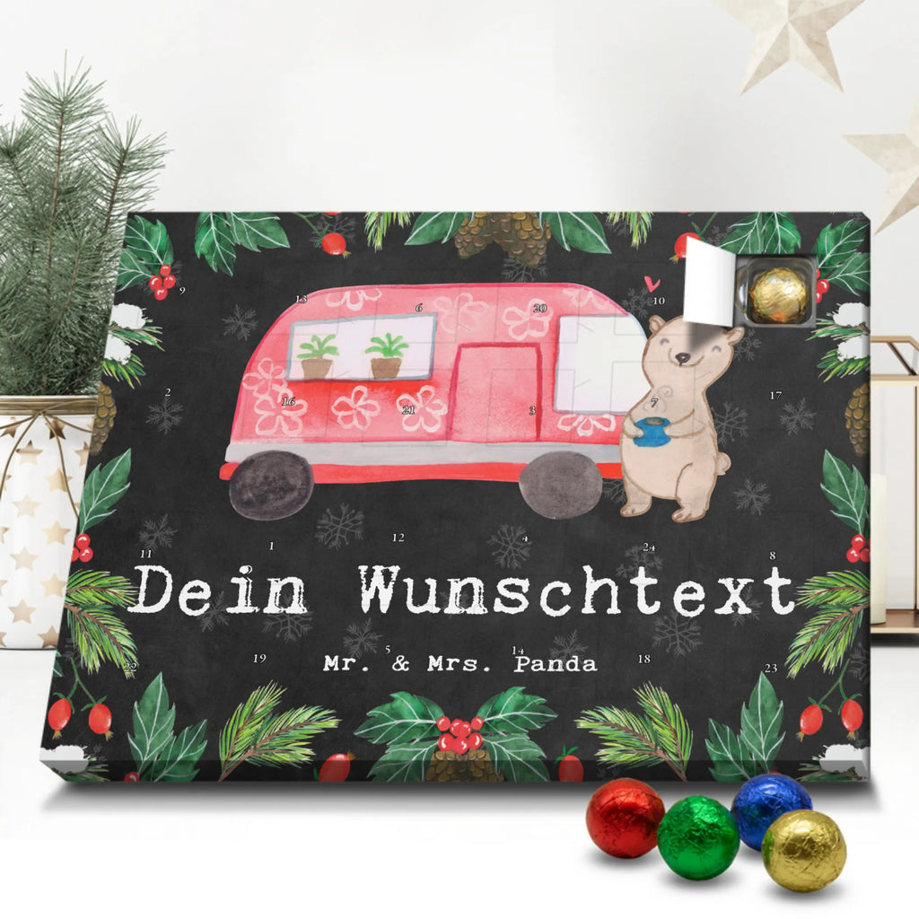 Personalisierter Schoko Adventskalender Bär Camper Personalisierter Adventskalender, Adventskalender mit Namen, Geschenk, Sport, Sportart, Hobby, Schenken, Danke, Dankeschön, Auszeichnung, Gewinn, Sportler, Camper, Campen, Zelten, Campingplatz, Wohnmobil, Roadtrip, Urlaub