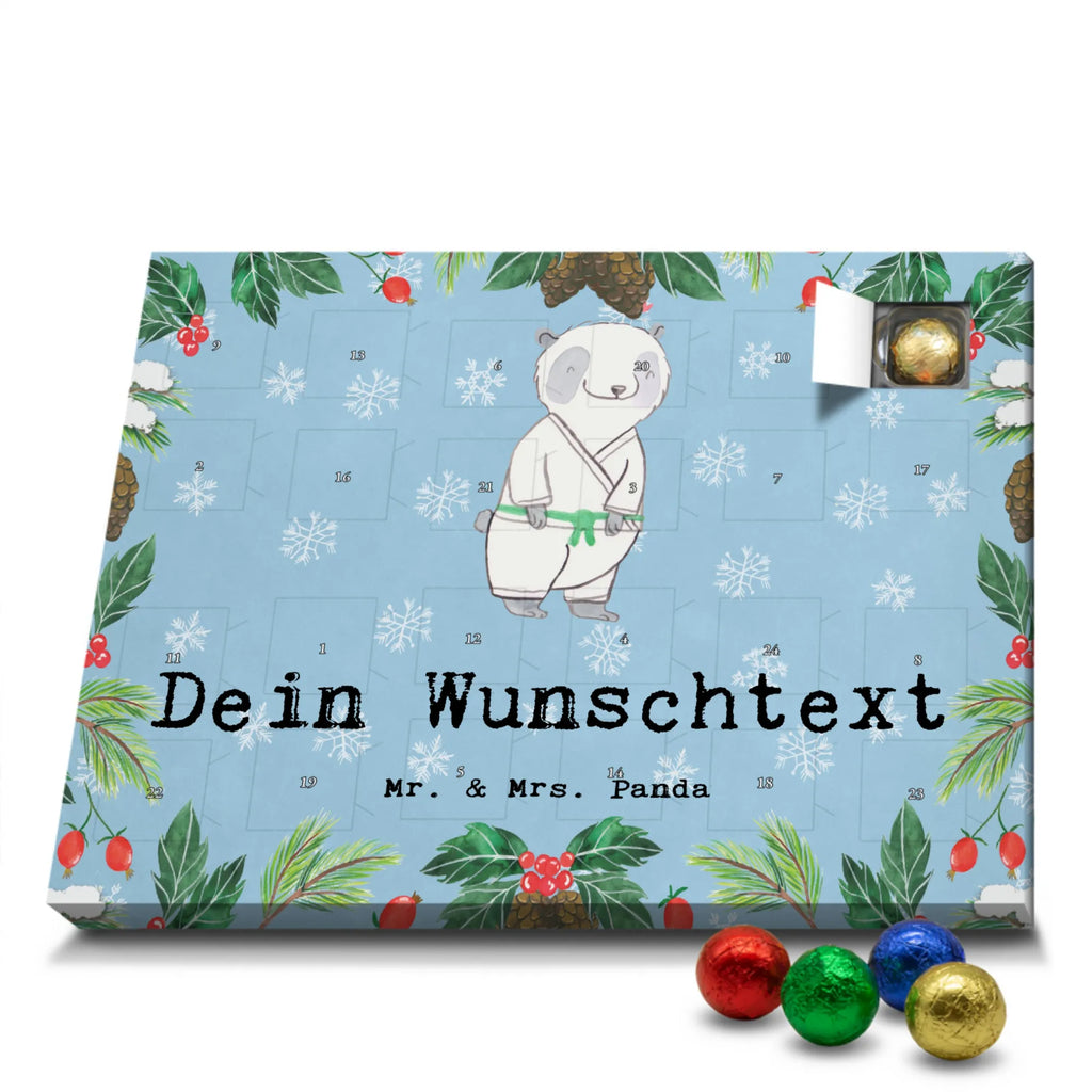 Personalisierter Schoko Adventskalender Panda Jiu Jitsu Personalisierter Adventskalender, Adventskalender mit Namen, Geschenk, Sport, Sportart, Hobby, Schenken, Danke, Dankeschön, Auszeichnung, Gewinn, Sportler, Jiu Jitsu, japanische Kampfkunst, Selbstverteidigung