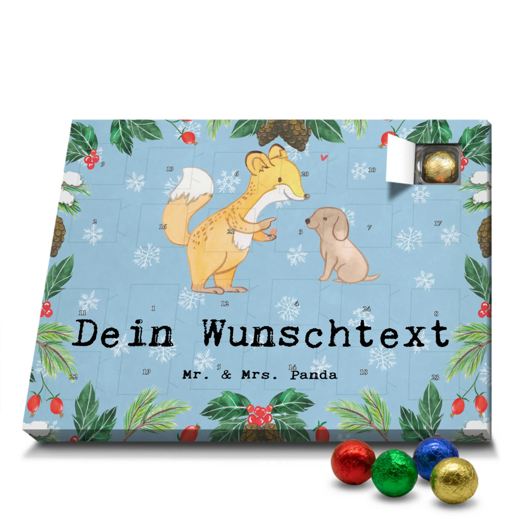 Personalisierter Schoko Adventskalender Fuchs Hundetraining Personalisierter Adventskalender, Adventskalender mit Namen, Geschenk, Sport, Sportart, Hobby, Schenken, Danke, Dankeschön, Auszeichnung, Gewinn, Sportler, Hundetraining, Hundeerziehung, Hundeschule, Welpenschule, Hundeprüfung