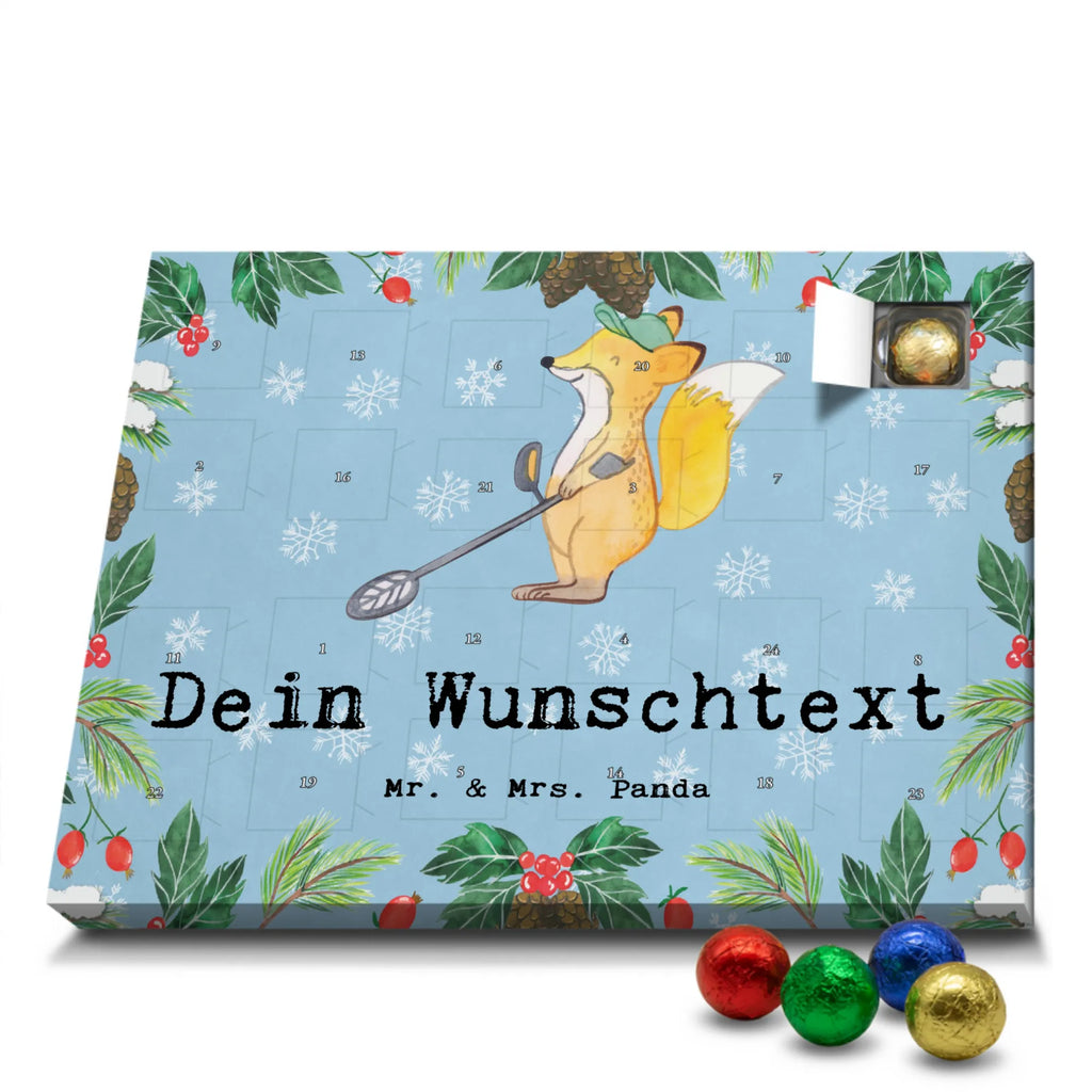 Personalisierter Schoko Adventskalender Fuchs Metalldetektor Personalisierter Adventskalender, Adventskalender mit Namen, Geschenk, Sport, Sportart, Hobby, Schenken, Danke, Dankeschön, Auszeichnung, Gewinn, Sportler, Metalldetektor, Schatzsuche, Sondengänger, Münzen suchen, sondeln